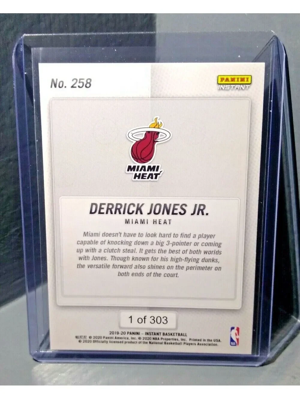 Derrick Jones Jr 2019-2020 Panini NBA Instant Heat #258 Basketball Card 1 of 303